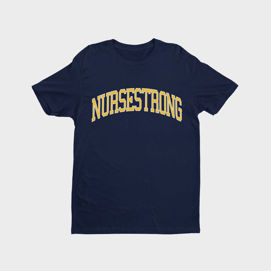 NurseStrong Arch T-Shirt - Navy/Yellow