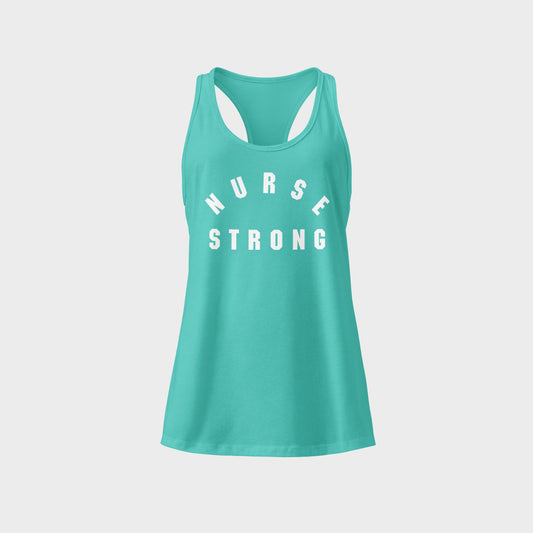 Nurse Strong Arc Women’s Fitted Racerback Tank - Teal