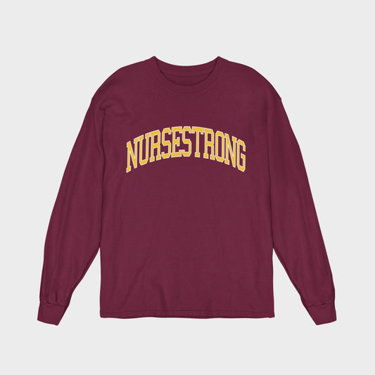 NurseStrong Arch Long Sleeve - Maroon/Yellow
