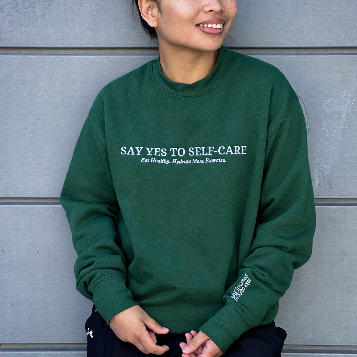 Say Yes to Self-Care Premium Sweatshirt (Embroidered)