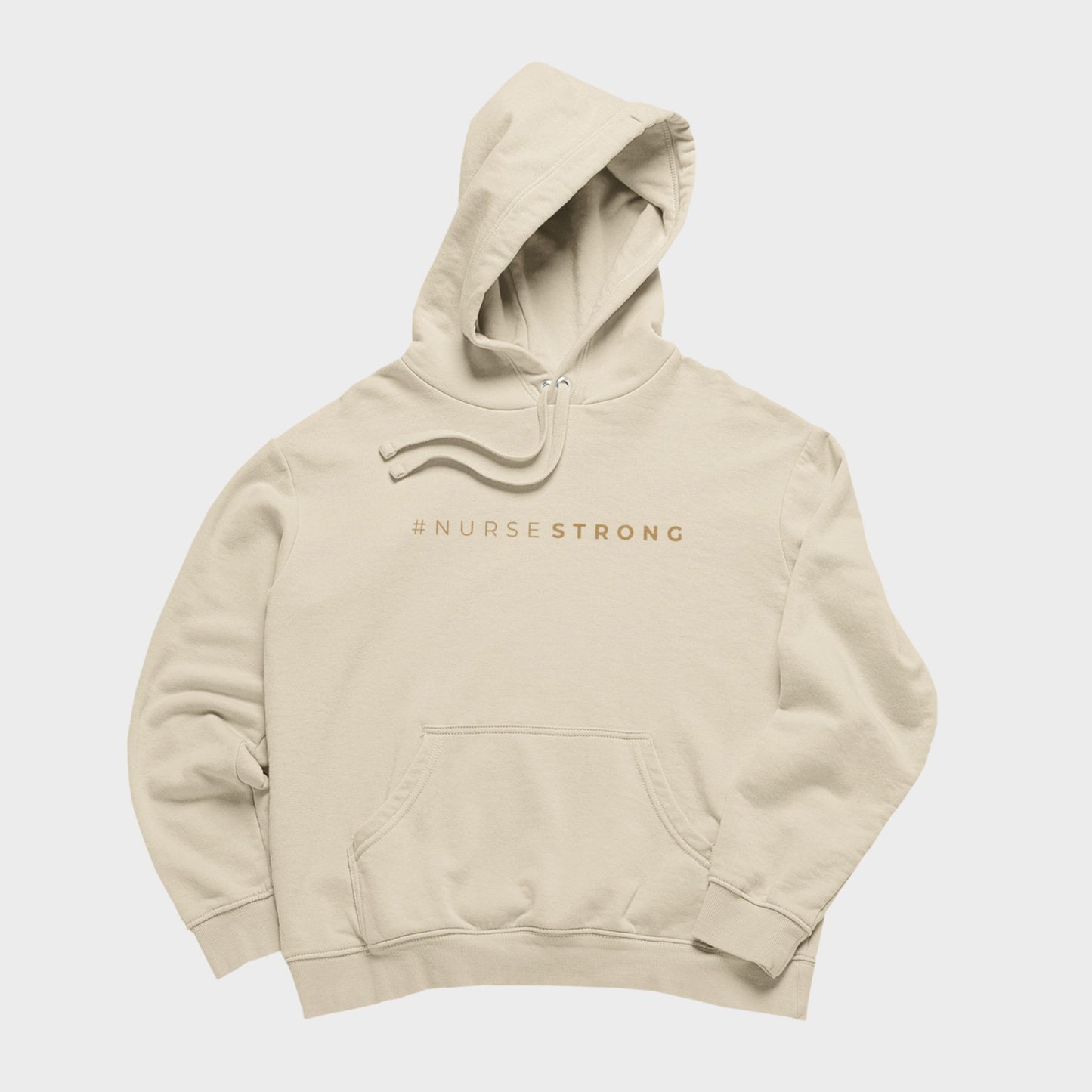 #NurseStrong Premium Hoodie (Embroidered) - Beige