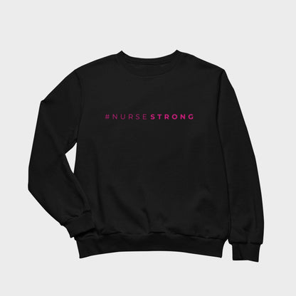 #NurseStrong Sweatshirt - Black/Pink (Embroidered) - NurseStrong