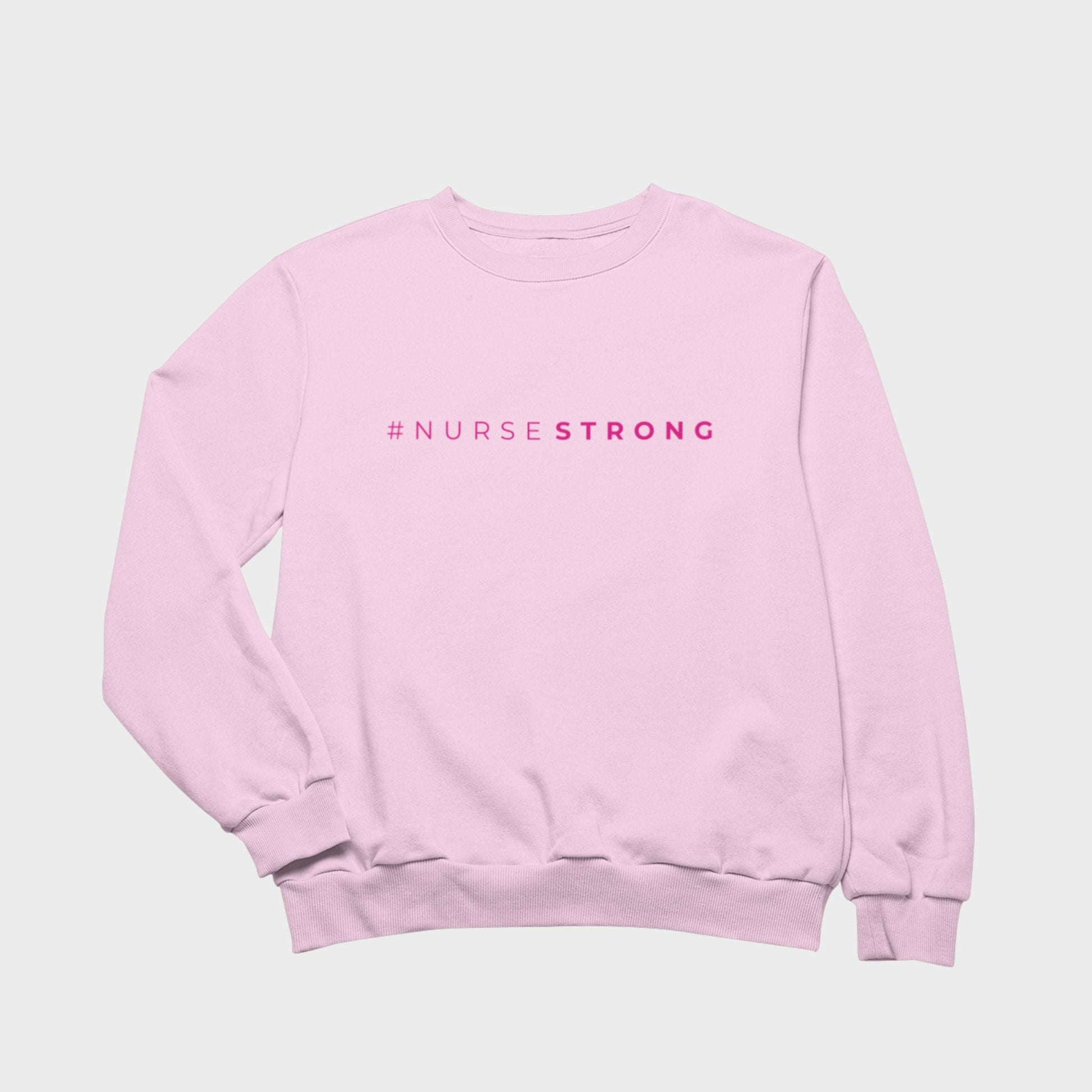 #NurseStrong Sweatshirt - Light Pink (Embroidered) - NurseStrong
