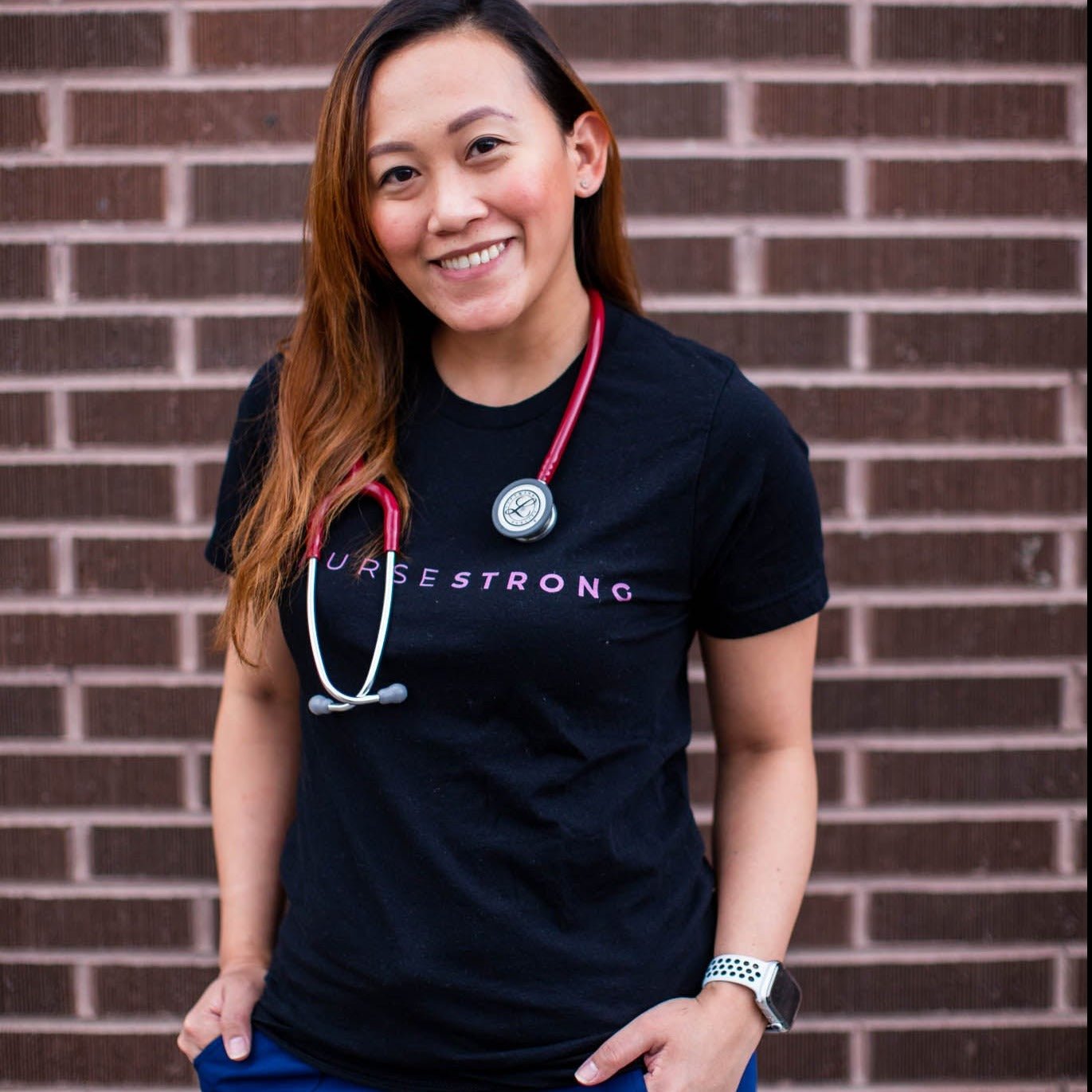 #NurseStrong T-Shirt - Black/Pink - NurseStrong