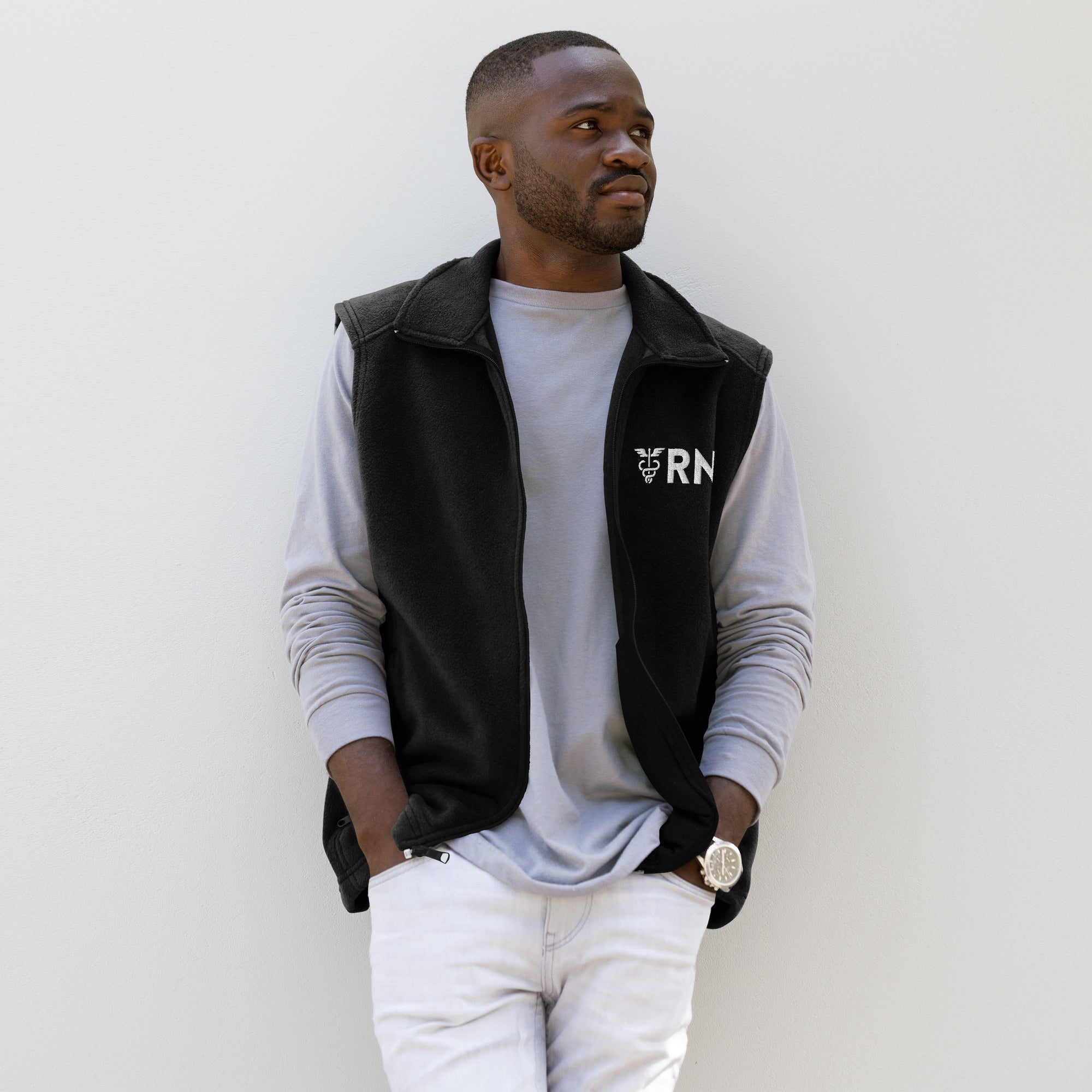 RN Men's Fleece Vest – NurseStrong
